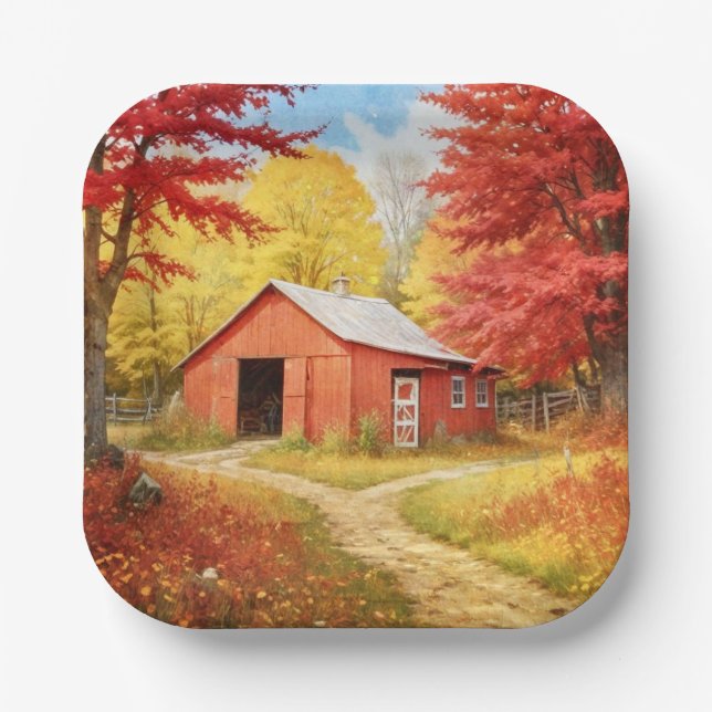 Herbst im Land Pappteller (Vorderseite)