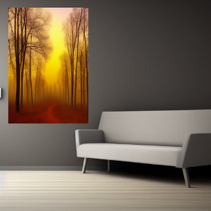 Herbst im Wald AI Art Poster