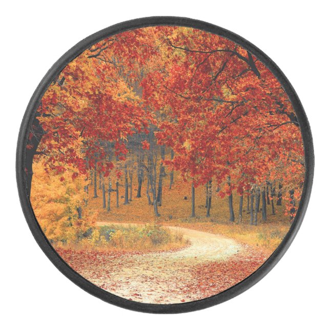 Herbst im Wald Eishockey Puck (Vorderseite)