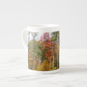 Herbst im Wald Farbige Herbstfotografie Prozellantasse