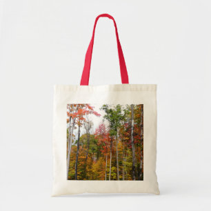 Herbst im Wald Farbige Herbstfotografie Tragetasche