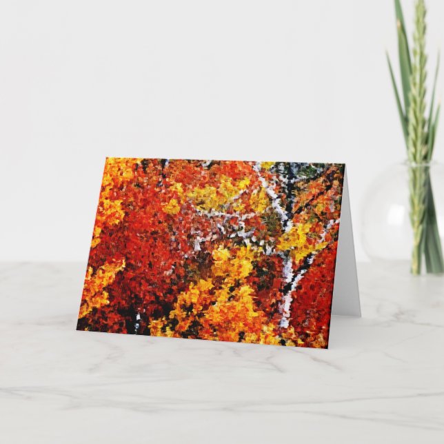 Herbst im Wald - Malerei Kunsthastikkarten Karte (Vorderseite)