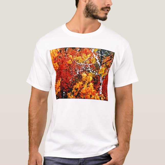 Herbst im Wald - T - Shirt Malerei (Vorderseite)