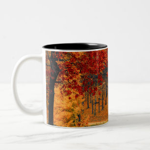 Herbst im Wald Zweifarbige Tasse