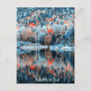 Herbst in Blue Postcard Postkarte
