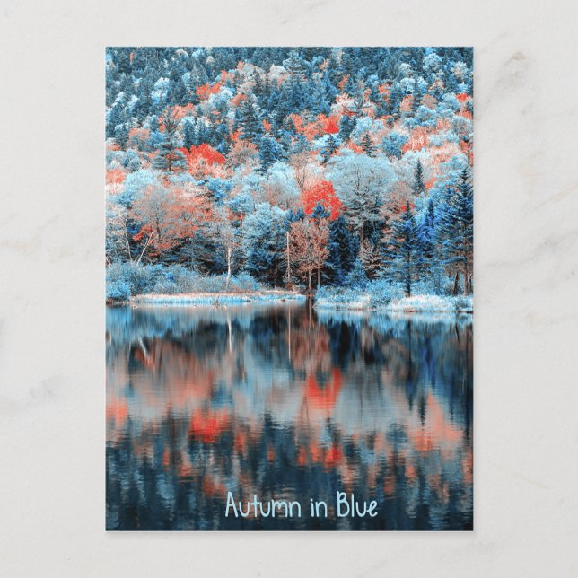 Herbst in Blue Postcard Postkarte (Vorderseite)