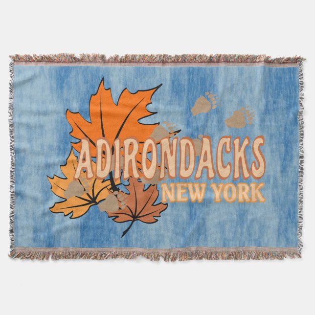 Herbst in den Adirondacks mit Herbstlauben Bear Tr Decke (Vorderseite)