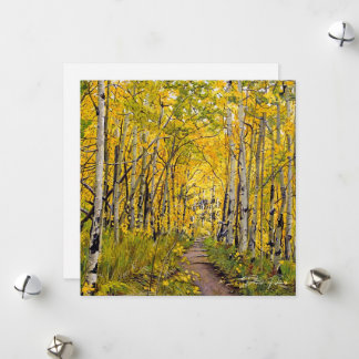 Herbst in den Aspen-Bäumen Feiertagskarte