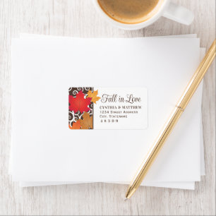 Herbst in der Liebe Elegante Rote Herbstwoche Adressaufkleber