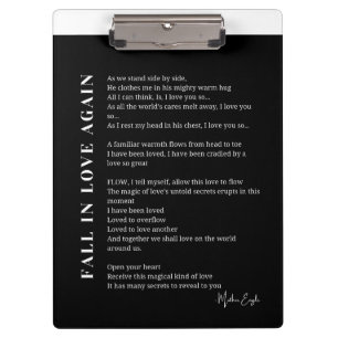 Herbst in der Liebe Gedicht-Wand-Kunstposter Klemmbrett