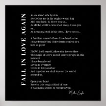 Herbst in der Liebe Gedicht-Wand-Kunstposter