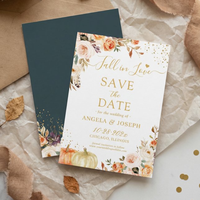 Herbst in der Liebe Goldflorenkürbis Hochzeit Save The Date (Von Creator hochgeladen)