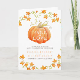 Herbst in der Liebe Kürbis Wasserfarbenhochzeit Programm