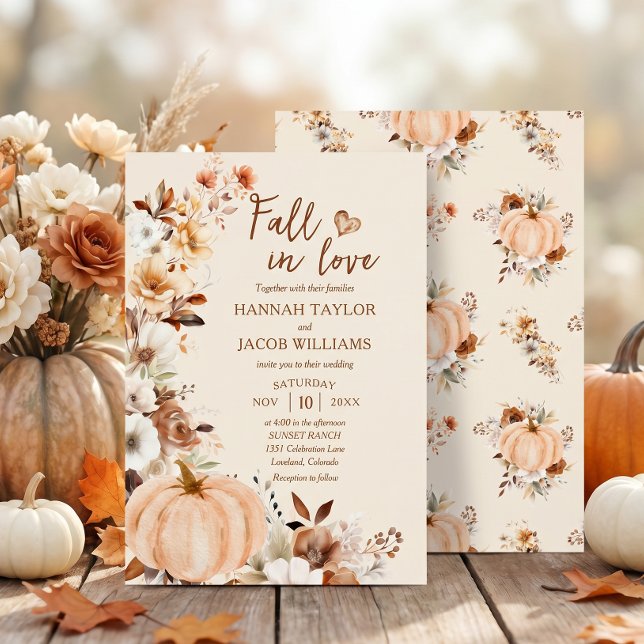 Herbst in der Liebe Pumpkin Hochzeit Einladung (Von Creator hochgeladen)