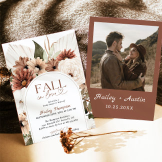 Herbst in der Liebe rustikale Boho Brautparty Terr Einladung