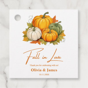 Herbst in der Liebe Rustikale Kürbishochzeit Geschenkanhänger