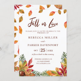 Herbst in der Liebe verlässt Hochzeitseinladung Einladung