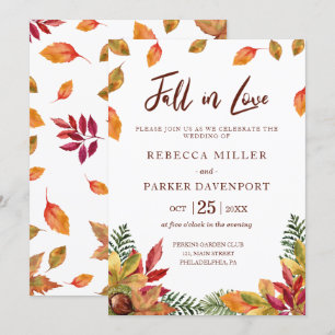Herbst in der Liebe verlässt Hochzeitseinladung Einladung