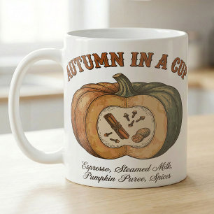 Herbst in einer Tasse Herbst-Latte-Zutaten