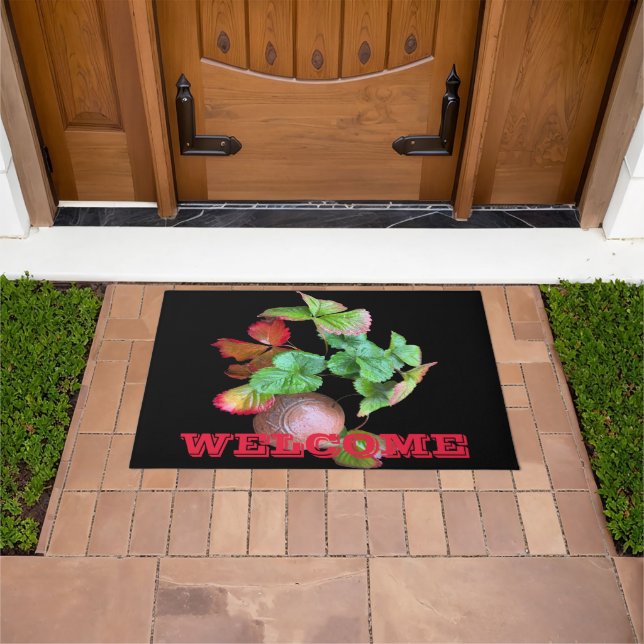 Herbst in Erdbeeren Jahreszeit Garten Foto Fußmatte (Außenbereich)