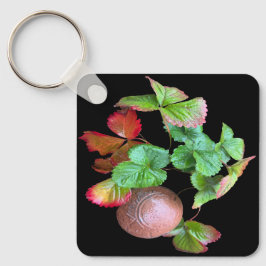 Herbst in Erdbeeren Jahreszeit Garten Foto Schlüsselanhänger