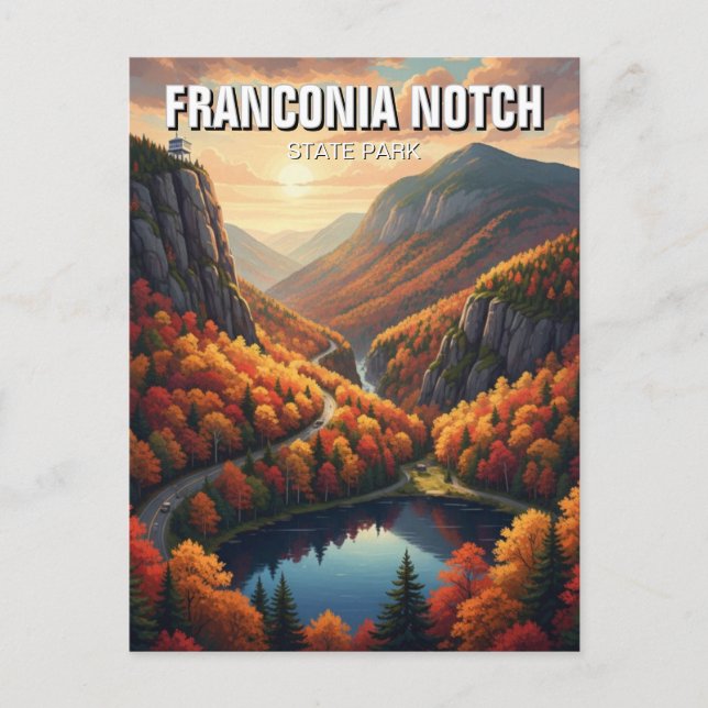 Herbst in Franconia Notch Staat Park Travel Postkarte (Vorderseite)