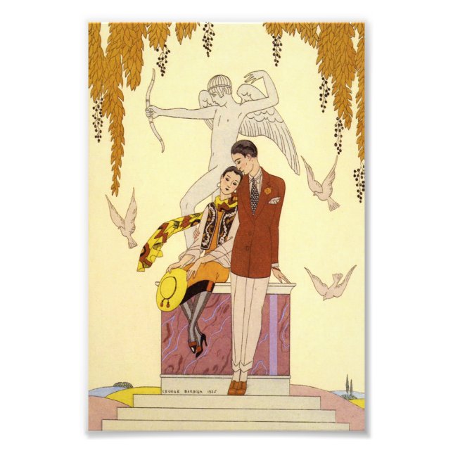 Herbst in Frankreich Art Deco Fotodruck (Vorne)