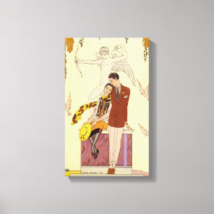 Herbst in Frankreich Art Deco Leinwanddruck