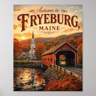 Herbst in Fryeburg Maine Vintage Reiseposter Poster