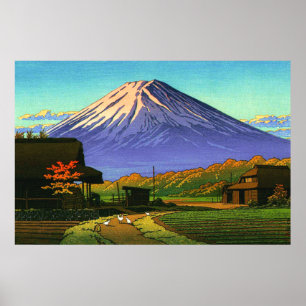 Herbst in Funatsu Mt Fuji Kawase Hasui 1953 Poster