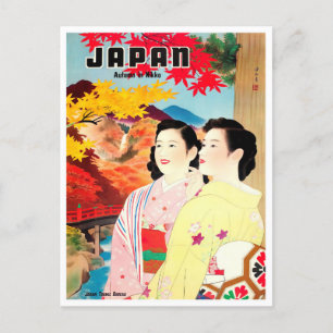 Herbst in Japan Vintage-Reise Postkarte