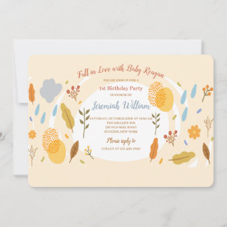 Herbst in Liebe Baby's Geburtstagsparty Einladung