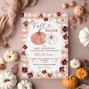 Herbst in Liebe Blumenpinsel Pumkin Girl Babydusch Einladung