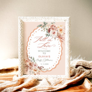 Herbst in Liebe Boho Babydusche Willkommen Poster