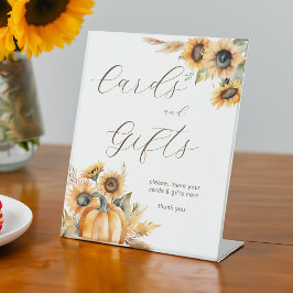 Herbst in Liebe boho Kürbis Sonnenblumen Geschenk Sockelschild