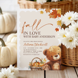 Herbst in Liebe Boho Teddy Bären Herbst Babydusche Einladung