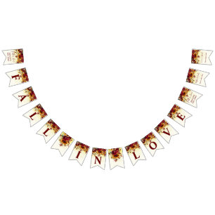 Herbst in Liebe bordeauxfarbene Sonnenblumen Braut Wimpelkette