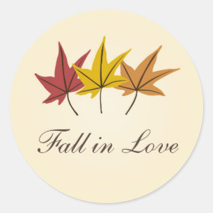 Herbst in Liebe Brautparty oder Hochzeit Runder Aufkleber