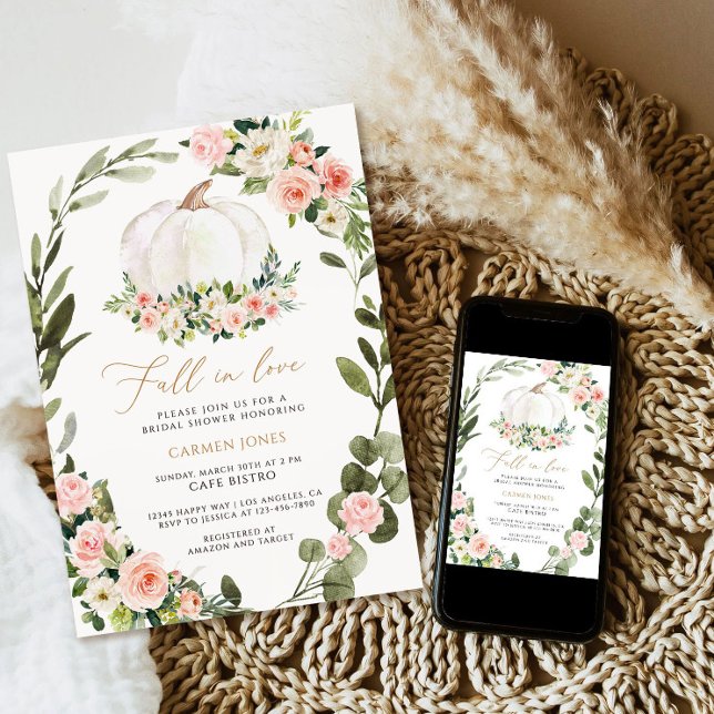 Herbst in Liebe Bridal Dusche Einladung, Pumpkin Einladung (Fall bay shower invitation )