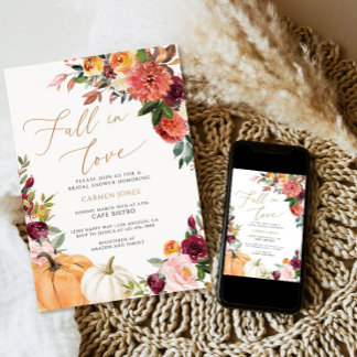 Herbst in Liebe Bridal Dusche Einladung, Pumpkin Einladung