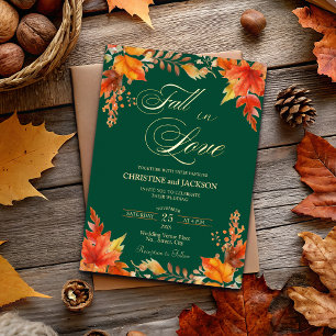 Herbst in Liebe Elegant Boho Blumenzwiebelgolden Folieneinladung