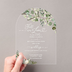 Herbst in Liebe Greenery Pumpkin Wedding Acryleinladungen