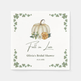 Herbst in Liebe Grünpflanzen Kürnhaut Brautparty Serviette