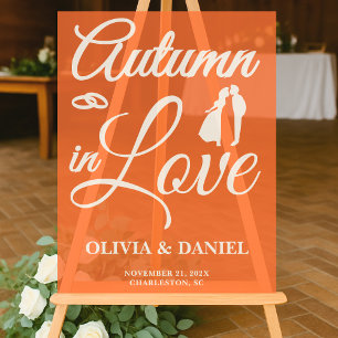 Herbst in Liebe Hochzeit im Herbst Willkommen Acrylschild