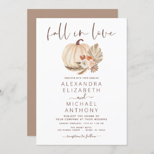 Herbst in Liebe Hochzeit Pampas Grass Pumpkin Einladung