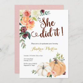 Herbst in Liebe Kürbis Abschlussfeier Einladung