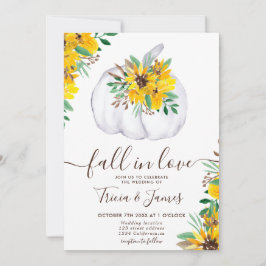 Herbst in Liebe Kürbis rustikale Foto Initialen Ho Einladung