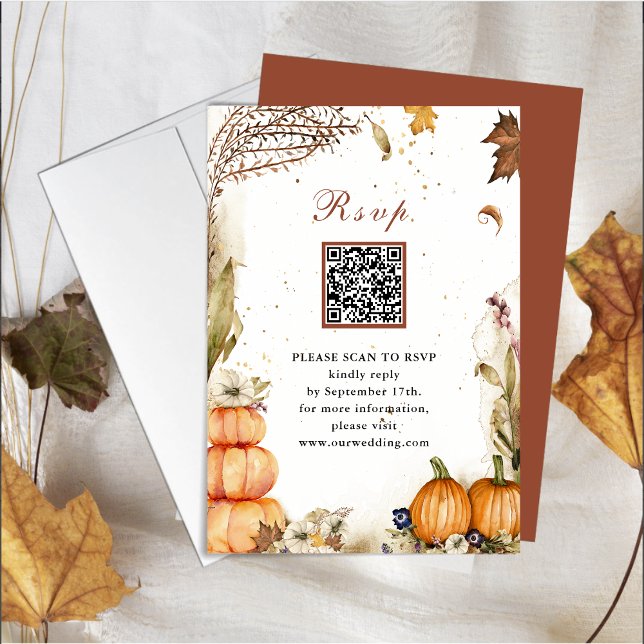 Herbst in Liebe Pumpkin Botanische Herbsthochzeit  RSVP Karte (Von Creator hochgeladen)