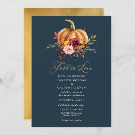 Herbst in Liebe Pumpkin Hochzeit Einladung