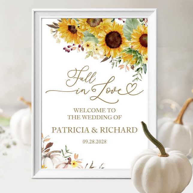 Herbst in Liebe Pumpkin Sonnenblumen Hochzeit Will Poster (Von Creator hochgeladen)